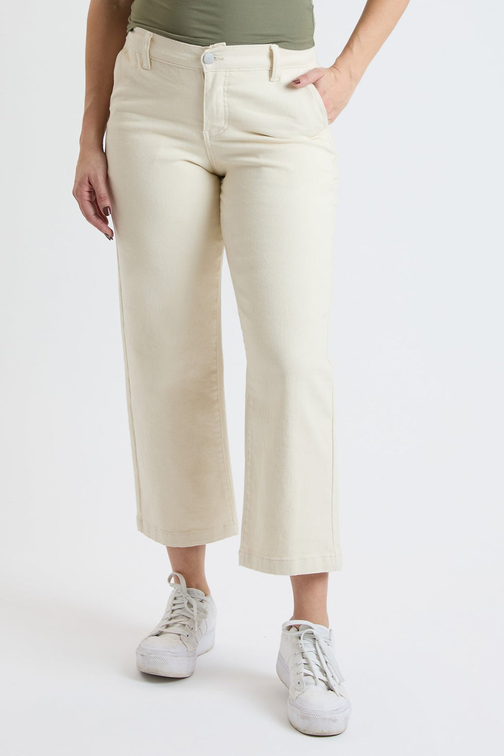 High-Rise Wide-Leg Jeans with Elastic Back