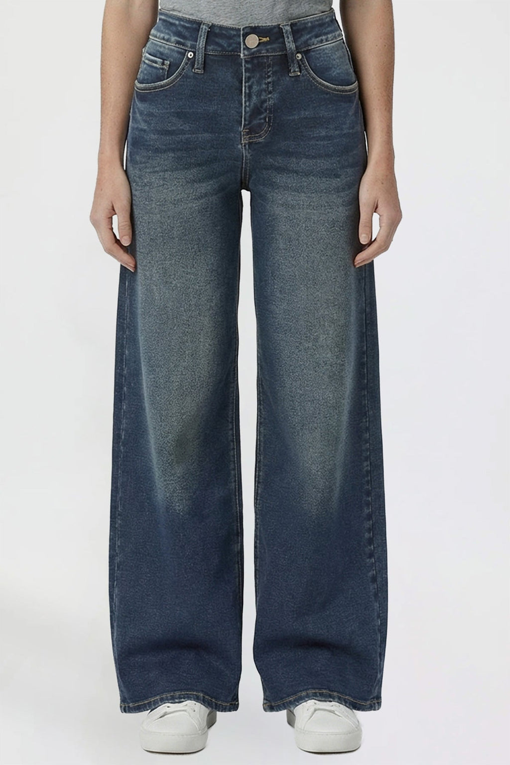 Kayla High Rise Premium Stretch Wide Leg Jeans