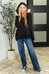 Hazel Blues® |  Warm Intentions Henley Pullover in Black