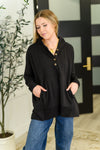 Hazel Blues® |  Warm Intentions Henley Pullover in Black