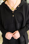 Hazel Blues® |  Warm Intentions Henley Pullover in Black