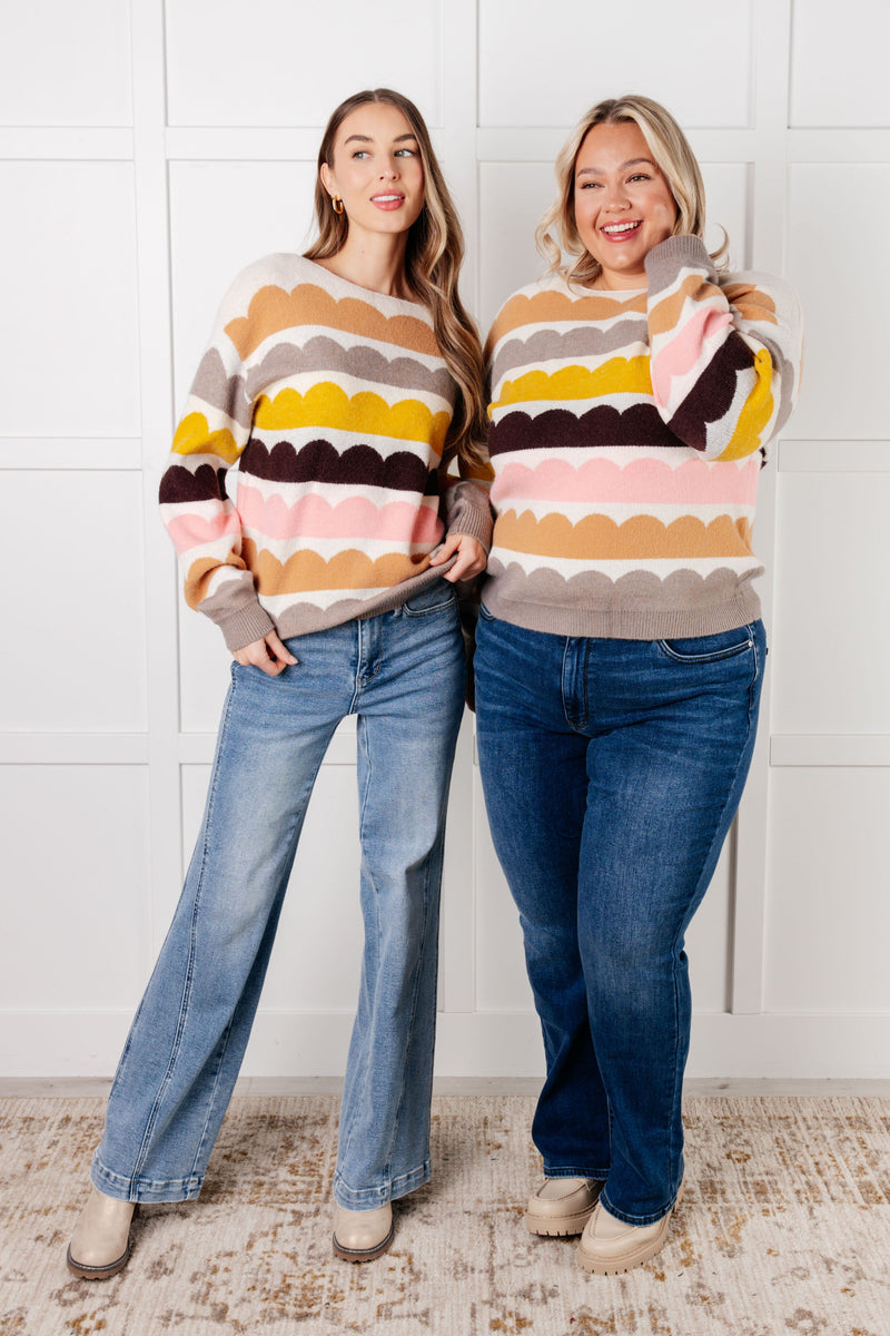 Hazel Blues® |  Wave After Wave Striped Sweater