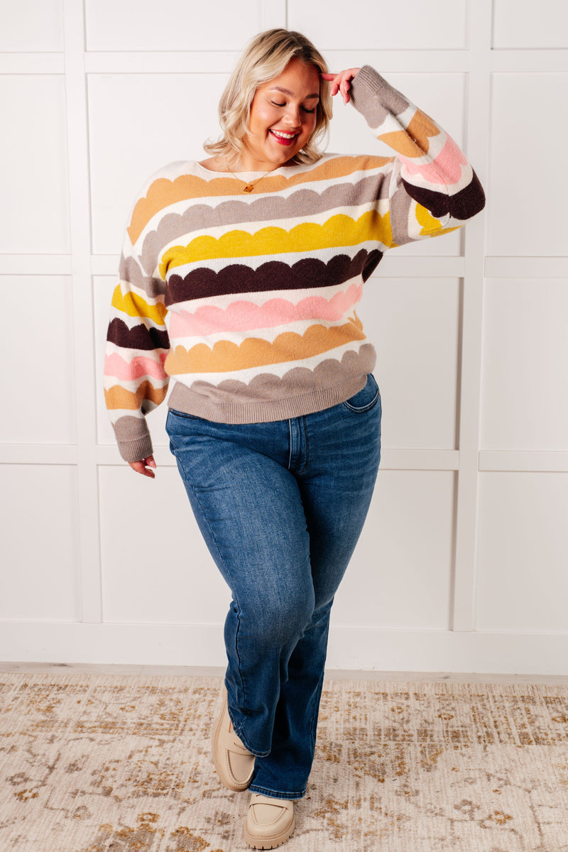 Hazel Blues® |  Wave After Wave Striped Sweater