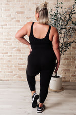 Hazel Blues® |  Way to Push Active Bodysuit in Black