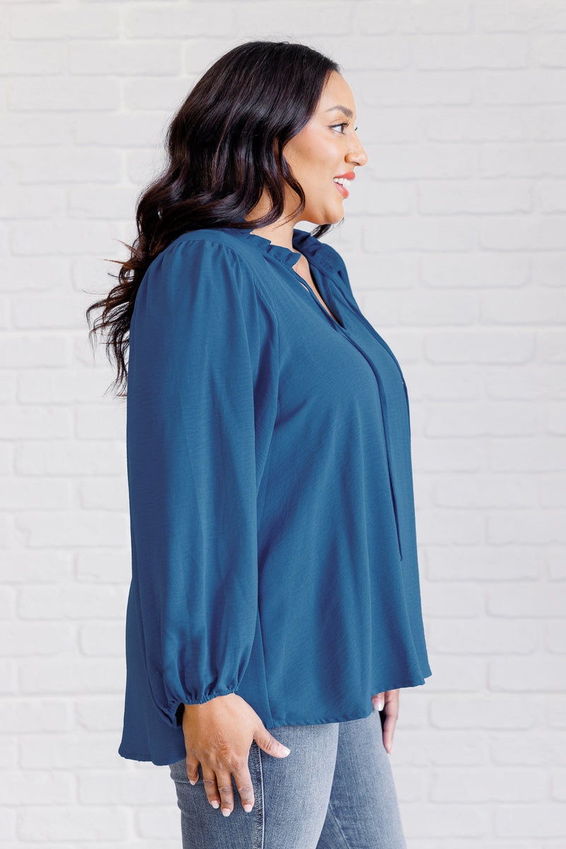 Hazel Blues® |  We Believe Keyhole Tie Detail Blouse