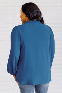 Hazel Blues® |  We Believe Keyhole Tie Detail Blouse