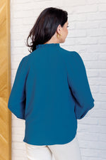 Hazel Blues® |  We Believe Keyhole Tie Detail Blouse