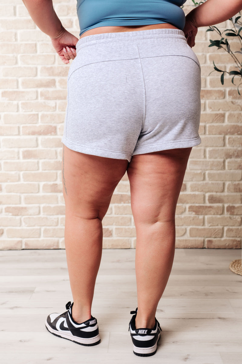 Hazel Blues® |  We're Only Getting Better Drawstring Shorts in Grey