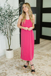 Hazel Blues® |  Wear It Well Spaghetti Strap Dress in Raspberry