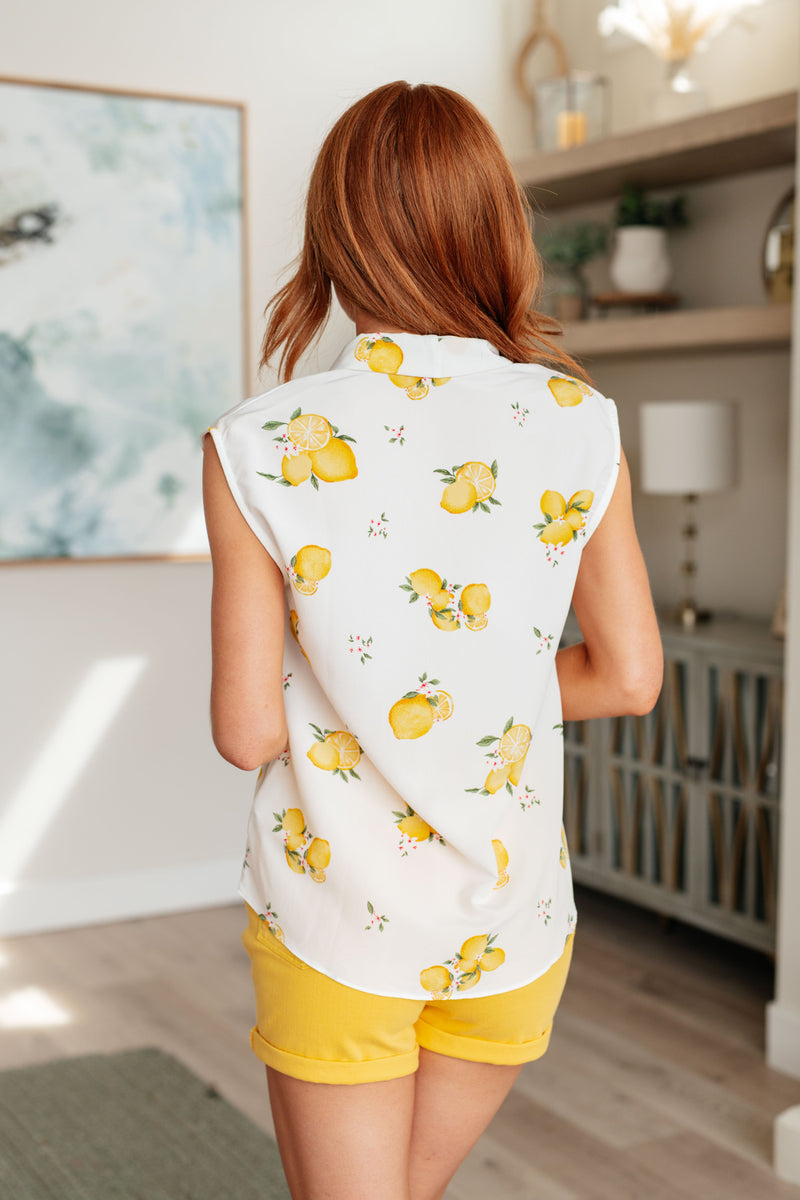 Hazel Blues® |  When Life Gives You Lemons Sleeveless Blouse