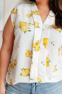 Hazel Blues® |  When Life Gives You Lemons Sleeveless Blouse