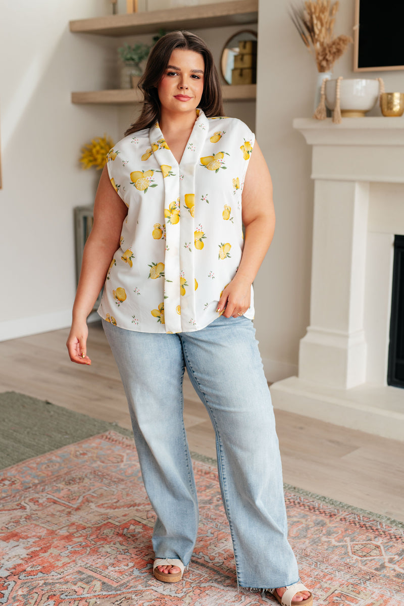 Hazel Blues® |  When Life Gives You Lemons Sleeveless Blouse