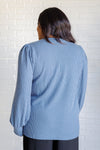 Hazel Blues® |  When the Sun Goes Down Mineral Wash Ribbed Knit Top in Vintage Denim