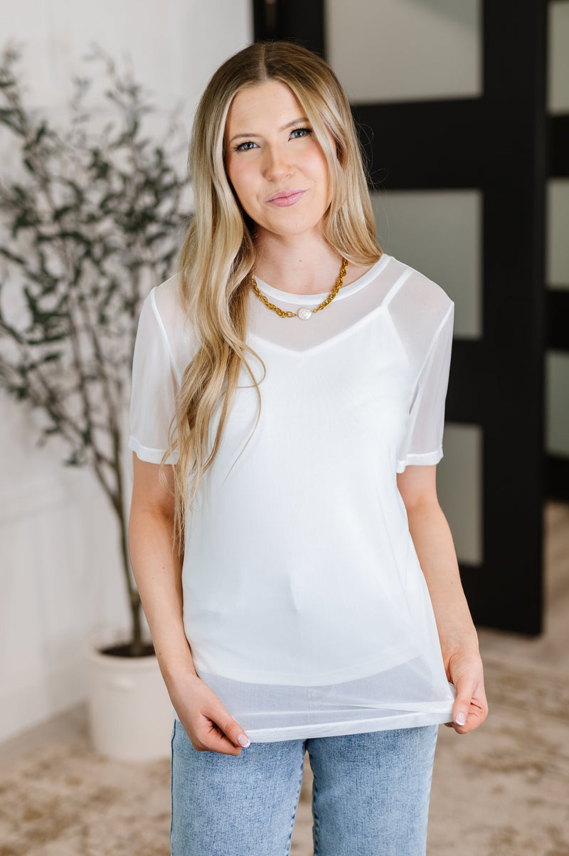 Hazel Blues® |  Which Choice Layered Mesh Top