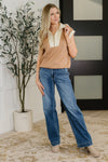 Hazel Blues® |  Whispered Urgently Color Block Half Zip Top