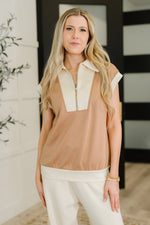 Hazel Blues® |  Whispered Urgently Color Block Half Zip Top