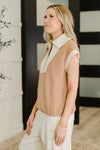Hazel Blues® |  Whispered Urgently Color Block Half Zip Top