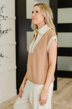 Hazel Blues® |  Whispered Urgently Color Block Half Zip Top