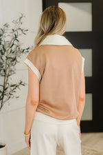 Hazel Blues® |  Whispered Urgently Color Block Half Zip Top