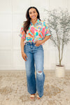 Hazel Blues® |  Wide Eyed Abstract Print Batwing Blouse