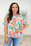 Hazel Blues® |  Wide Eyed Abstract Print Batwing Blouse