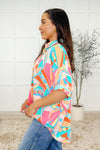 Hazel Blues® |  Wide Eyed Abstract Print Batwing Blouse