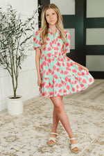 Hazel Blues® |  Wildflower Waltz Gathered Tier Dress in Mint