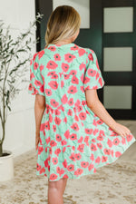 Hazel Blues® |  Wildflower Waltz Gathered Tier Dress in Mint