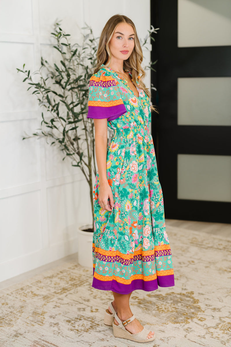 Hazel Blues® |  Wildflower Wish Gathered Tier Dress in Mint