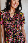 Hazel Blues® |  Wildflower and Barley V-Neck Button Up Dress
