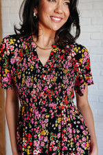 Hazel Blues® |  Wildflower and Barley V-Neck Button Up Dress