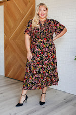 Hazel Blues® |  Wildflower and Barley V-Neck Button Up Dress