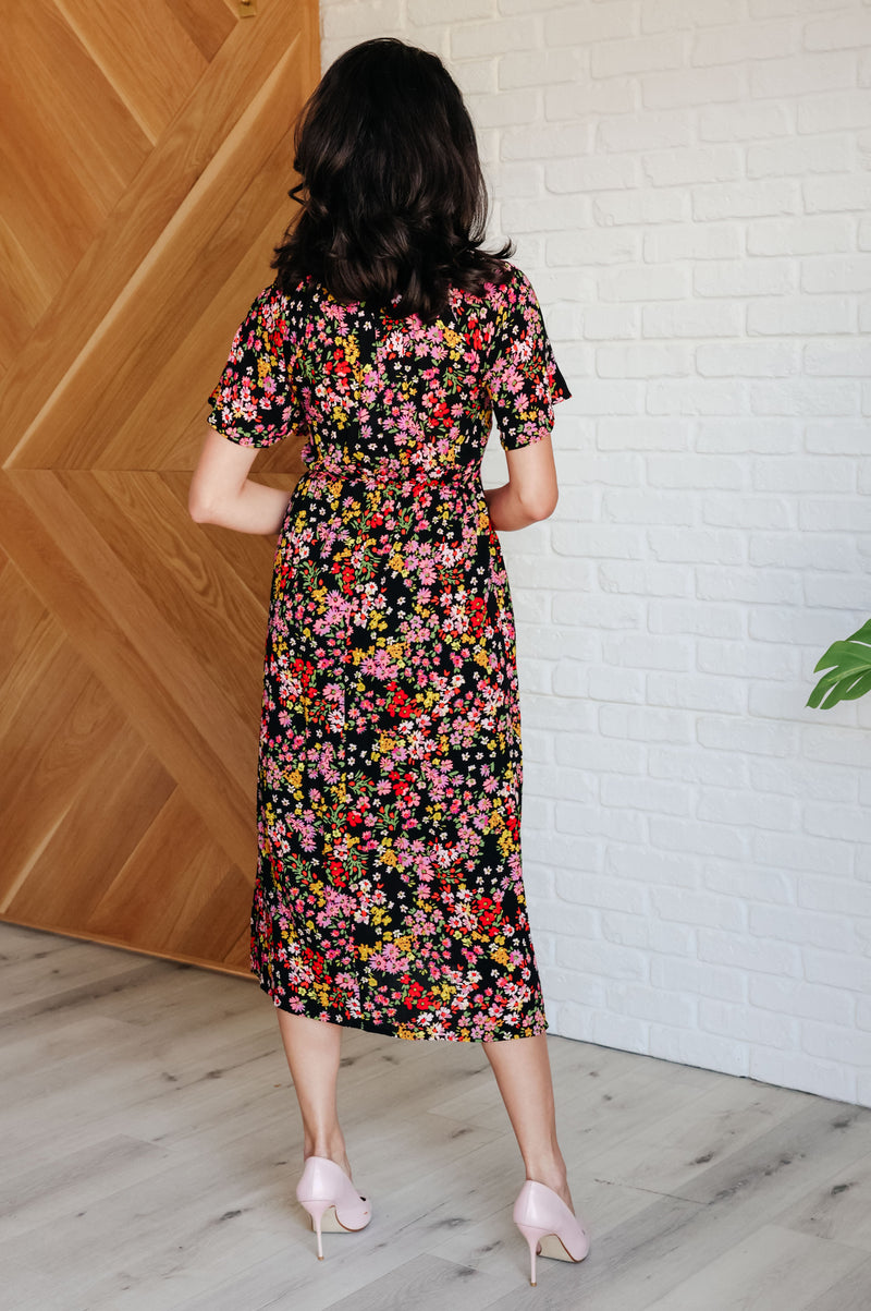 Hazel Blues® |  Wildflower and Barley V-Neck Button Up Dress