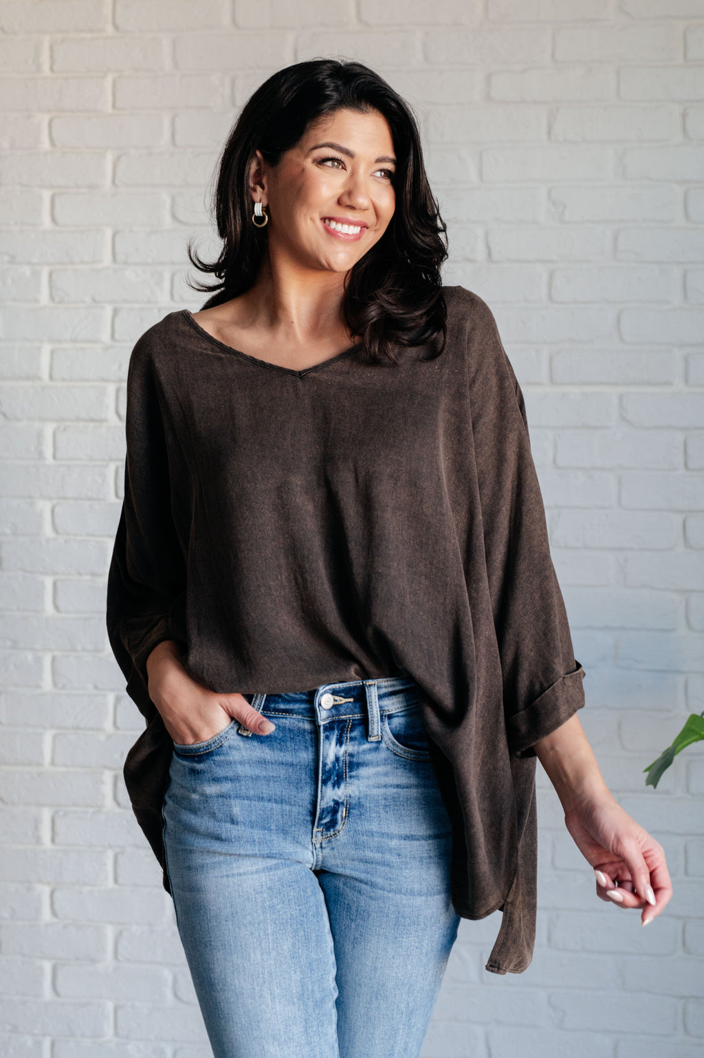Hazel Blues® |  Wishy Washy Mineral Washed Oversized Top