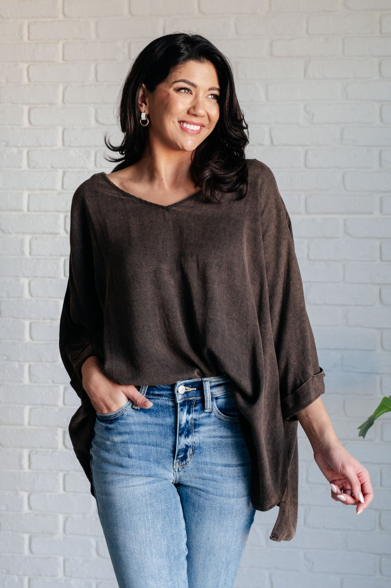 Hazel Blues® |  Wishy Washy Mineral Washed Oversized Top