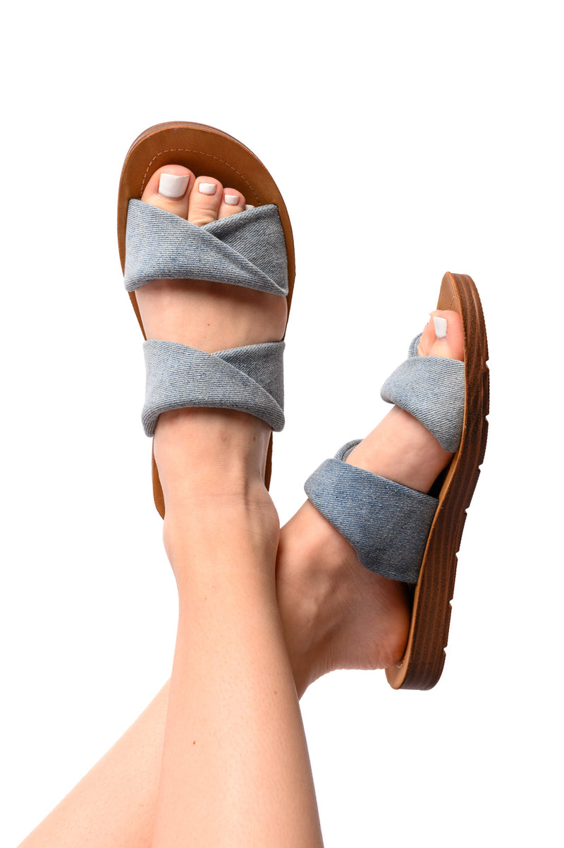 Hazel Blues® |  With a Twist Sandal in Denim