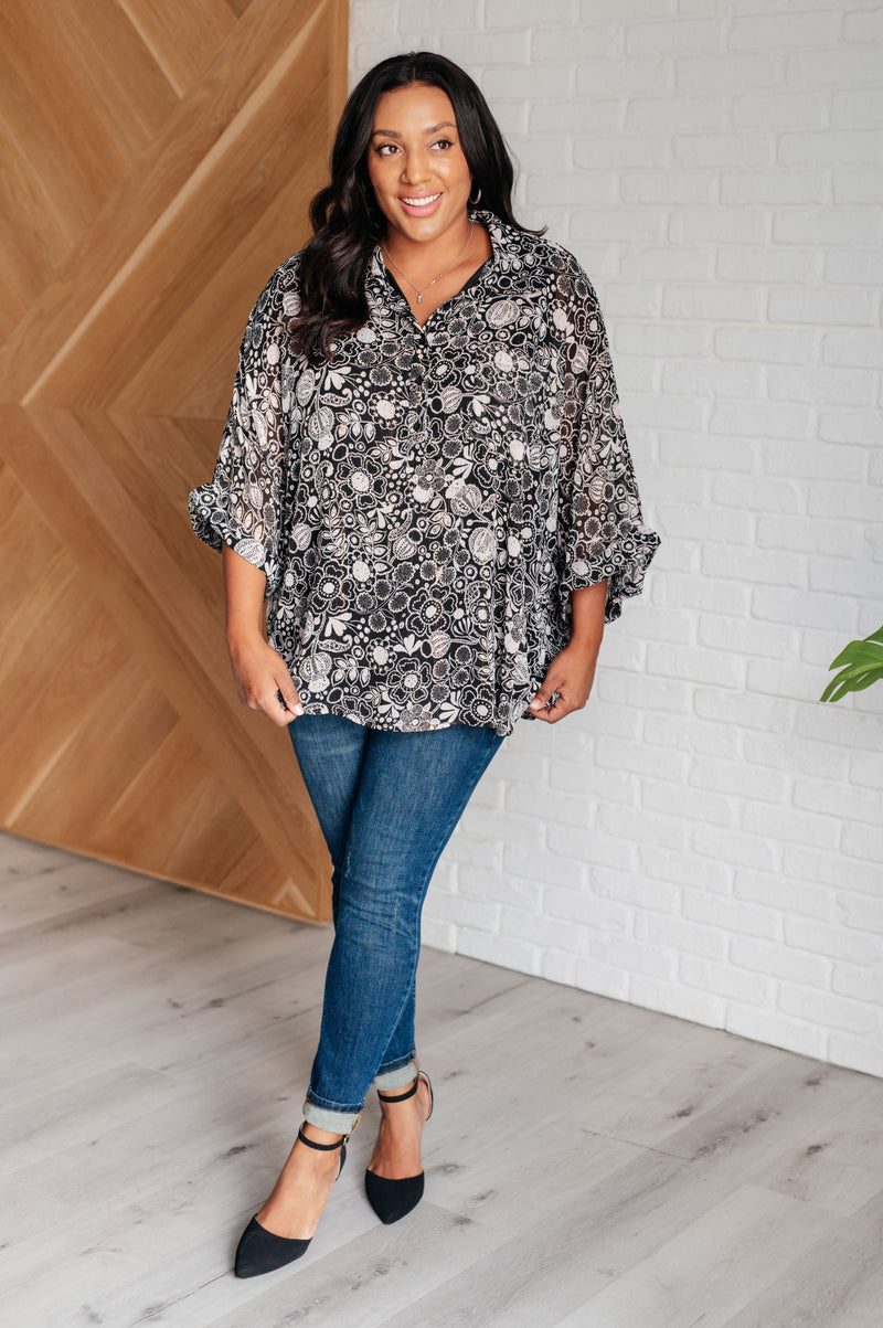 Hazel Blues® |  Work All Day Floral Top