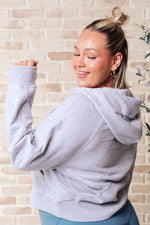 Hazel Blues® |  Working Up A Sweat Hooded Pullover in Grey