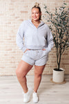 Hazel Blues® |  We're Only Getting Better Drawstring Shorts in Grey