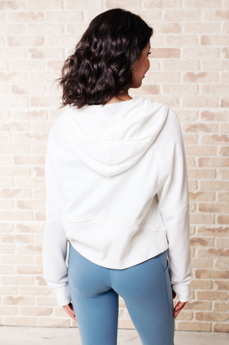 Hazel Blues® |  Working Up A Sweat Hooded Pullover in Off White