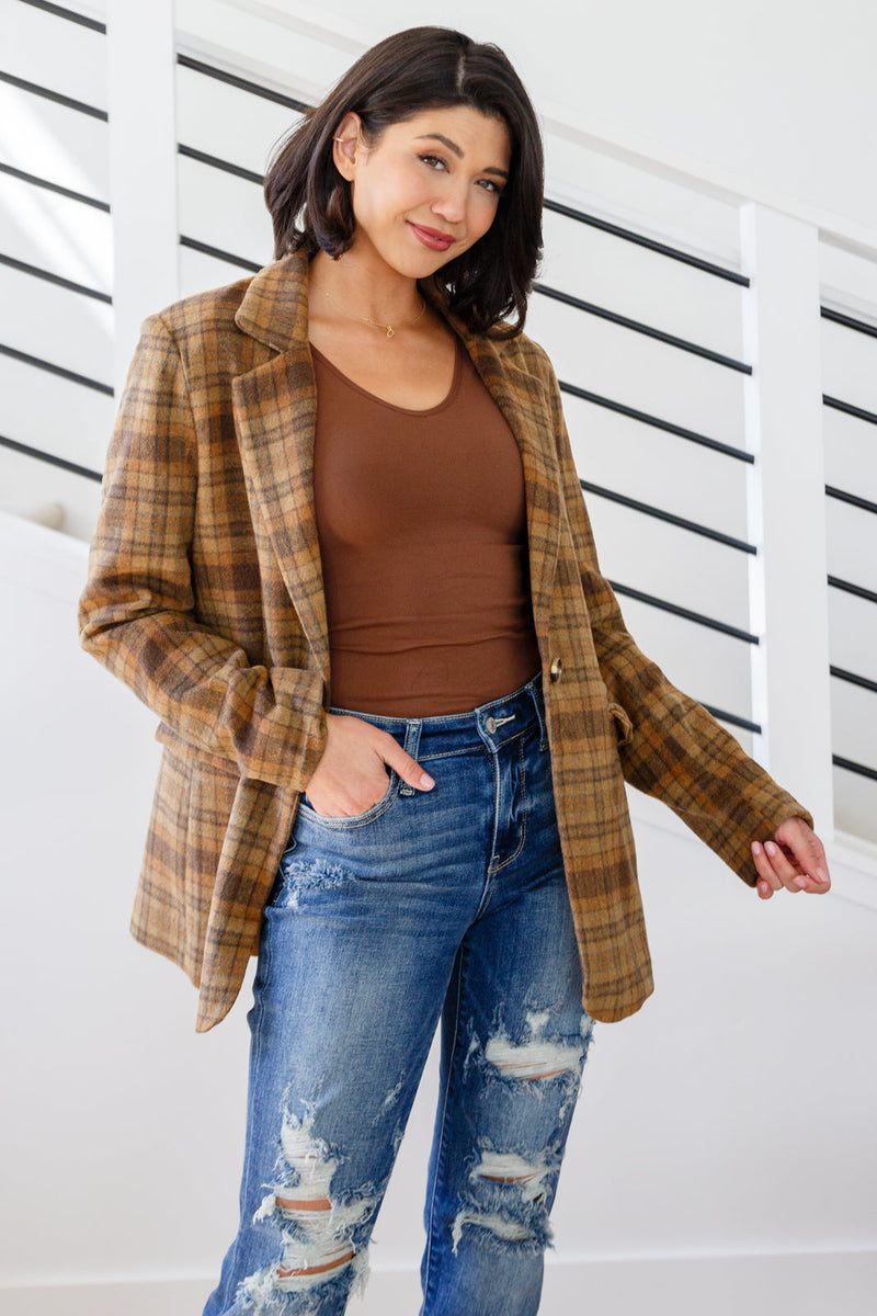 Hazel Blues® |  World Class Plaid Blazer