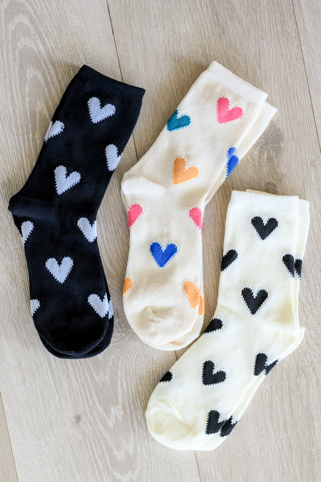 Hazel Blues® |  Woven Hearts Everyday Socks 3 Pack