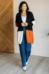 Hazel Blues® |  Writer's Block Color Block Open Front Cardigan