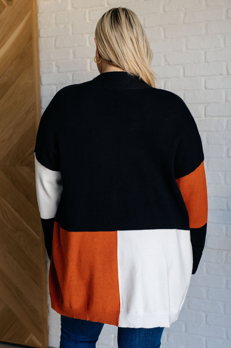 Hazel Blues® |  Writer's Block Color Block Open Front Cardigan