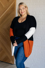Hazel Blues® |  Writer's Block Color Block Open Front Cardigan