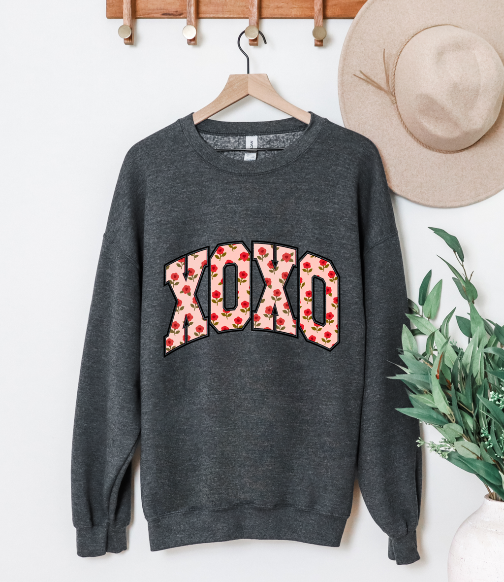 Floral XOXO Graphic Tee and Sweatshirt