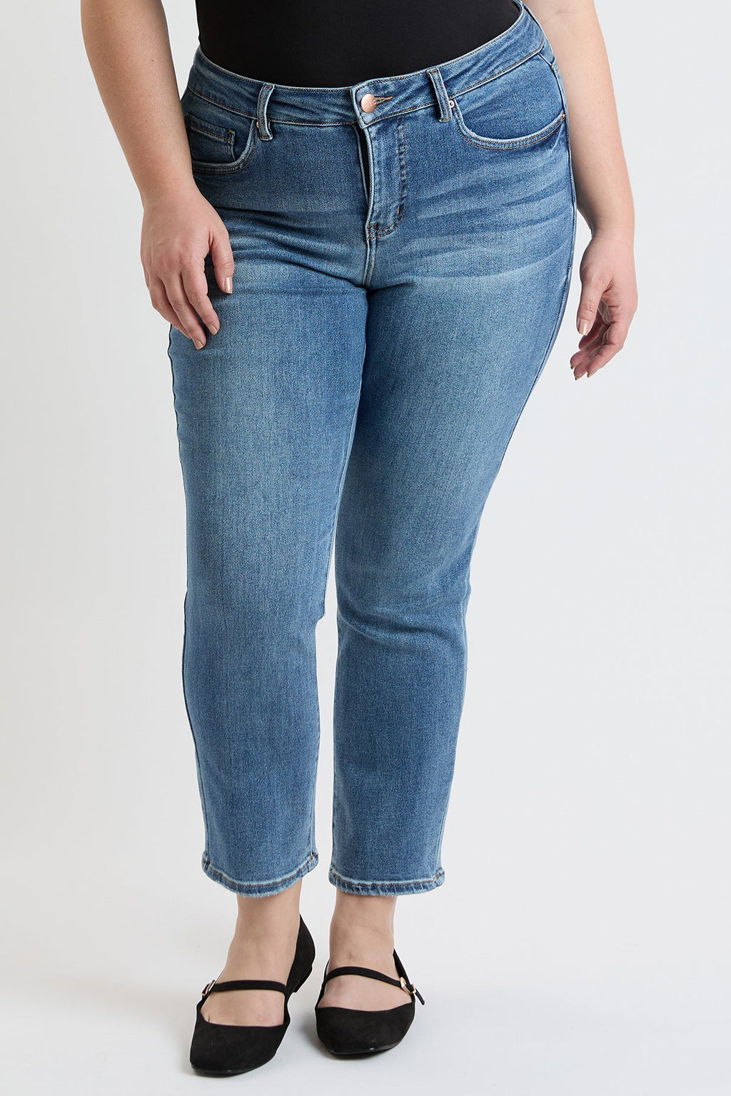 Premium-Stretch Slim Straight-Leg Jeans