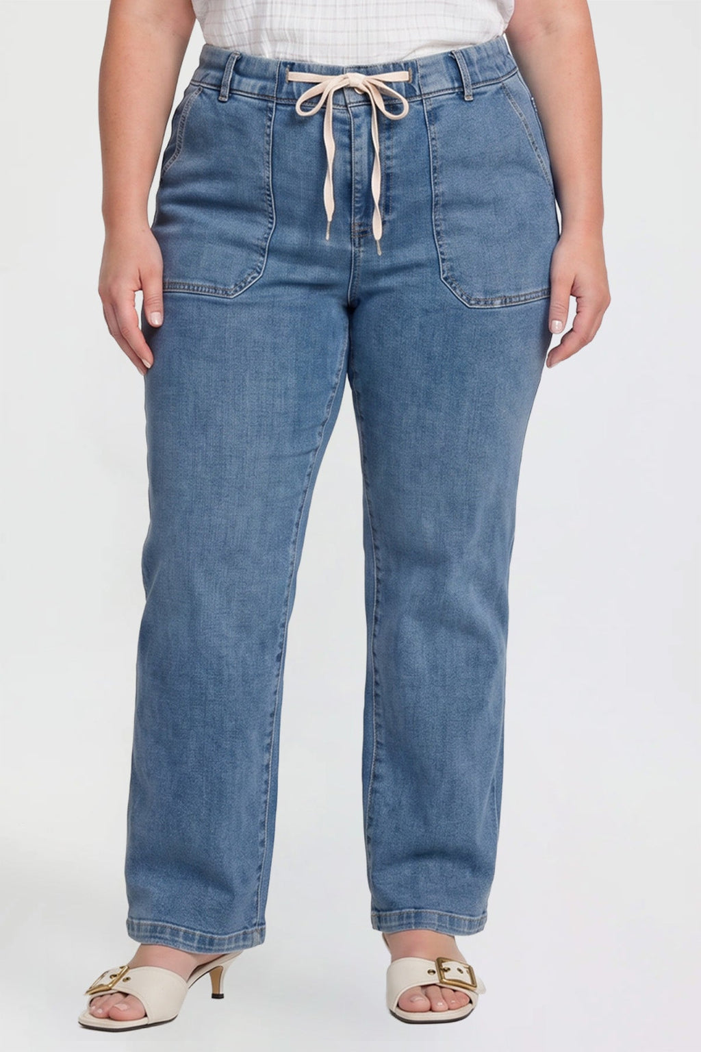 Tie Front Wide Leg Jeans