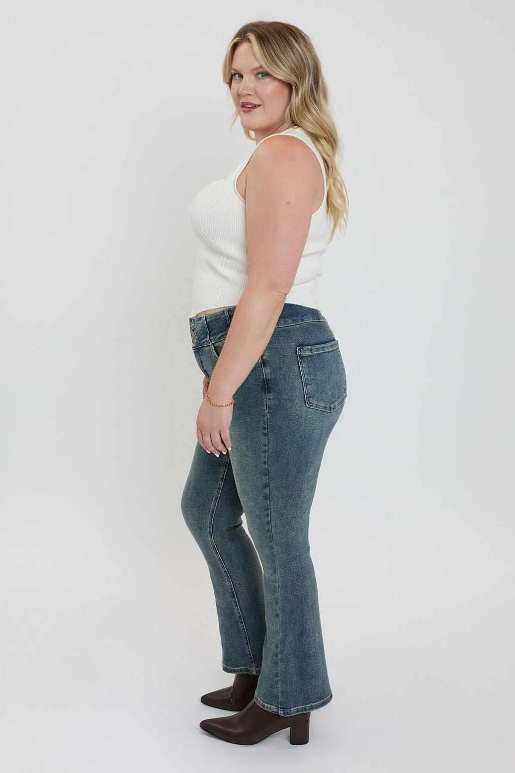 3-Button Premium-Stretch Bootcut Jeans - Style 2