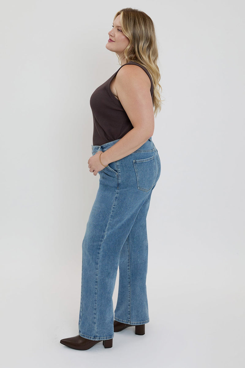 Front-Seam Wide-Leg Jeans - SkyBlue – Hazel Blues®